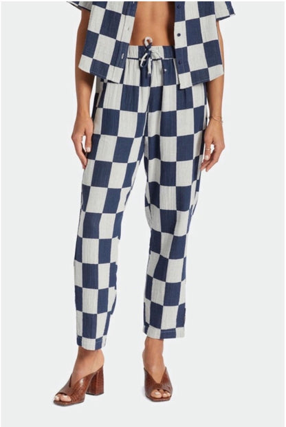 Brixton Mykonos Drawstring Pant in Washed Navy - Small