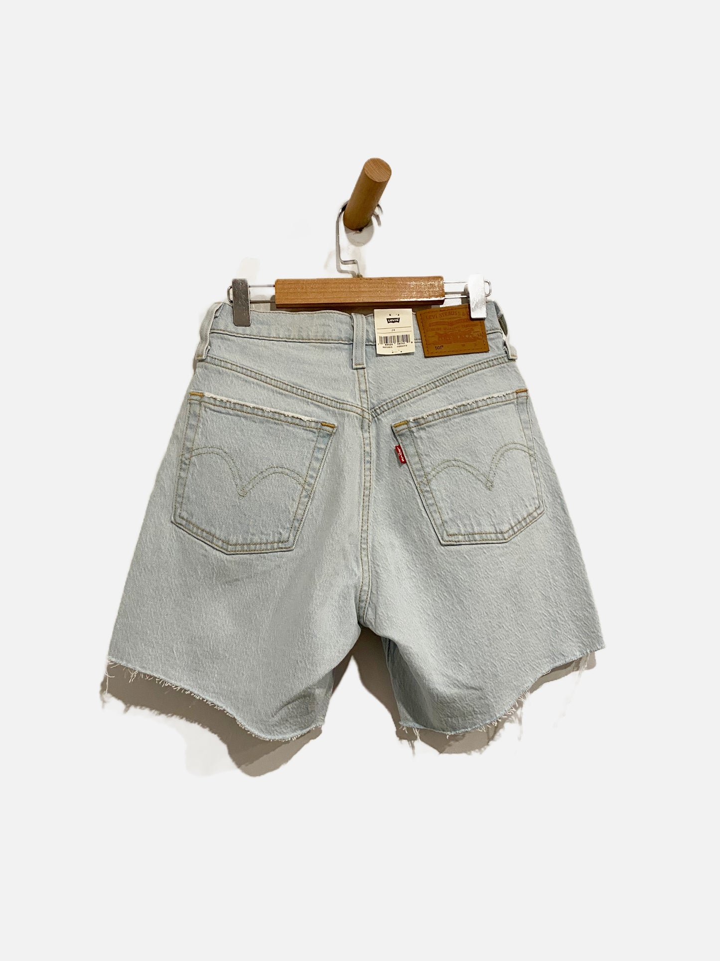 Levi's 501 Mid Thigh Shorts - 24 Light Wash