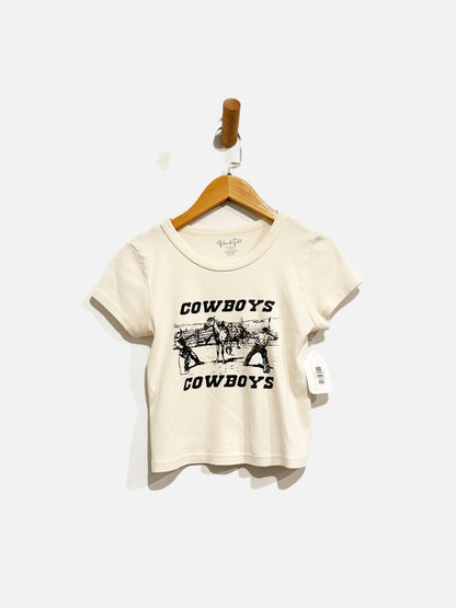 John Galt Cowboy Cream Graphic Baby Tee