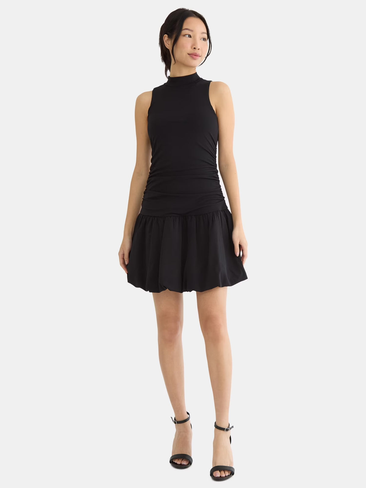 Madden NYC Black Mock Neck Mini Bubble Dress - XXS