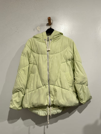 Free People Hailey Hooded Puffer Jacket in Sweetgrass - XS