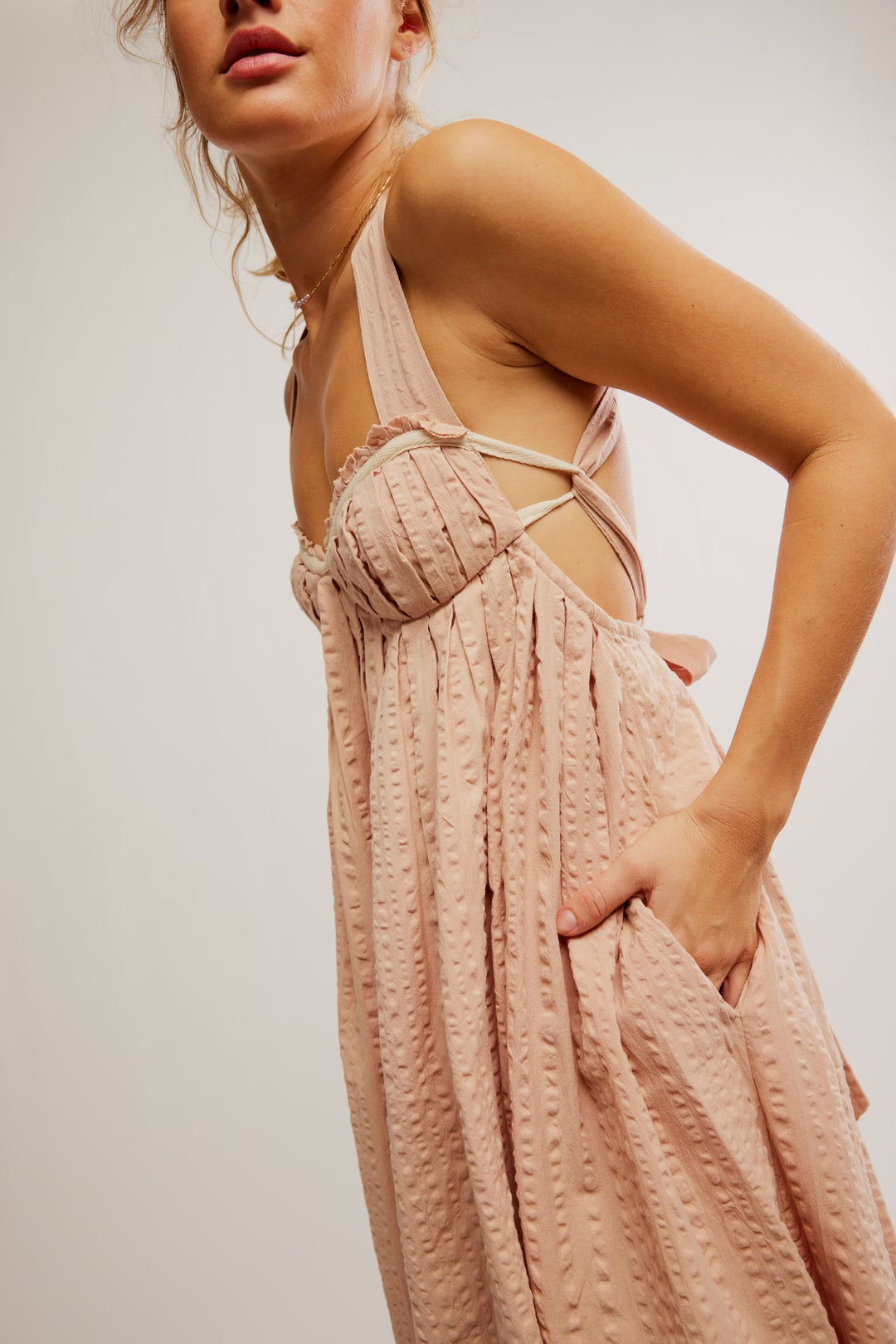 Free People Poppy Midi Dress in Sweet Nothings - XS