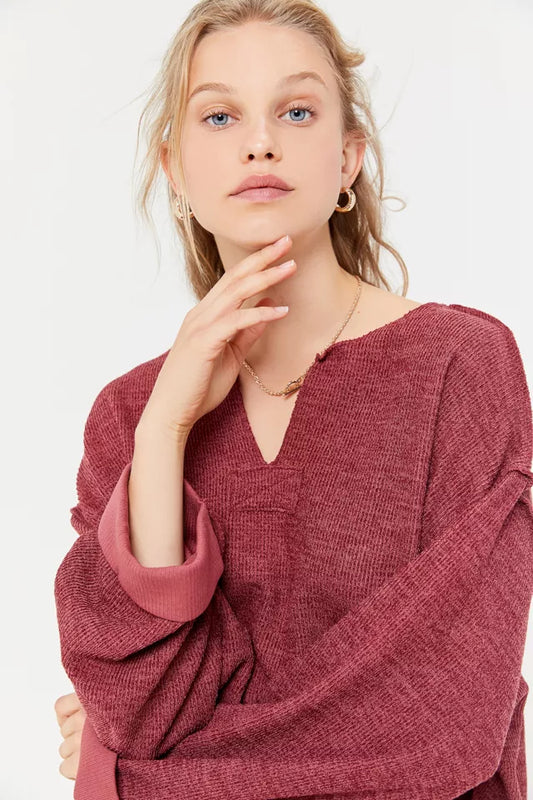 Urban Outfitters Red Notch Pullover - Medium