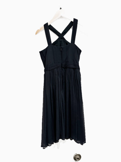 J.Crew Sinclair Navy Silk Chiffon Halter Mini Dress - 0