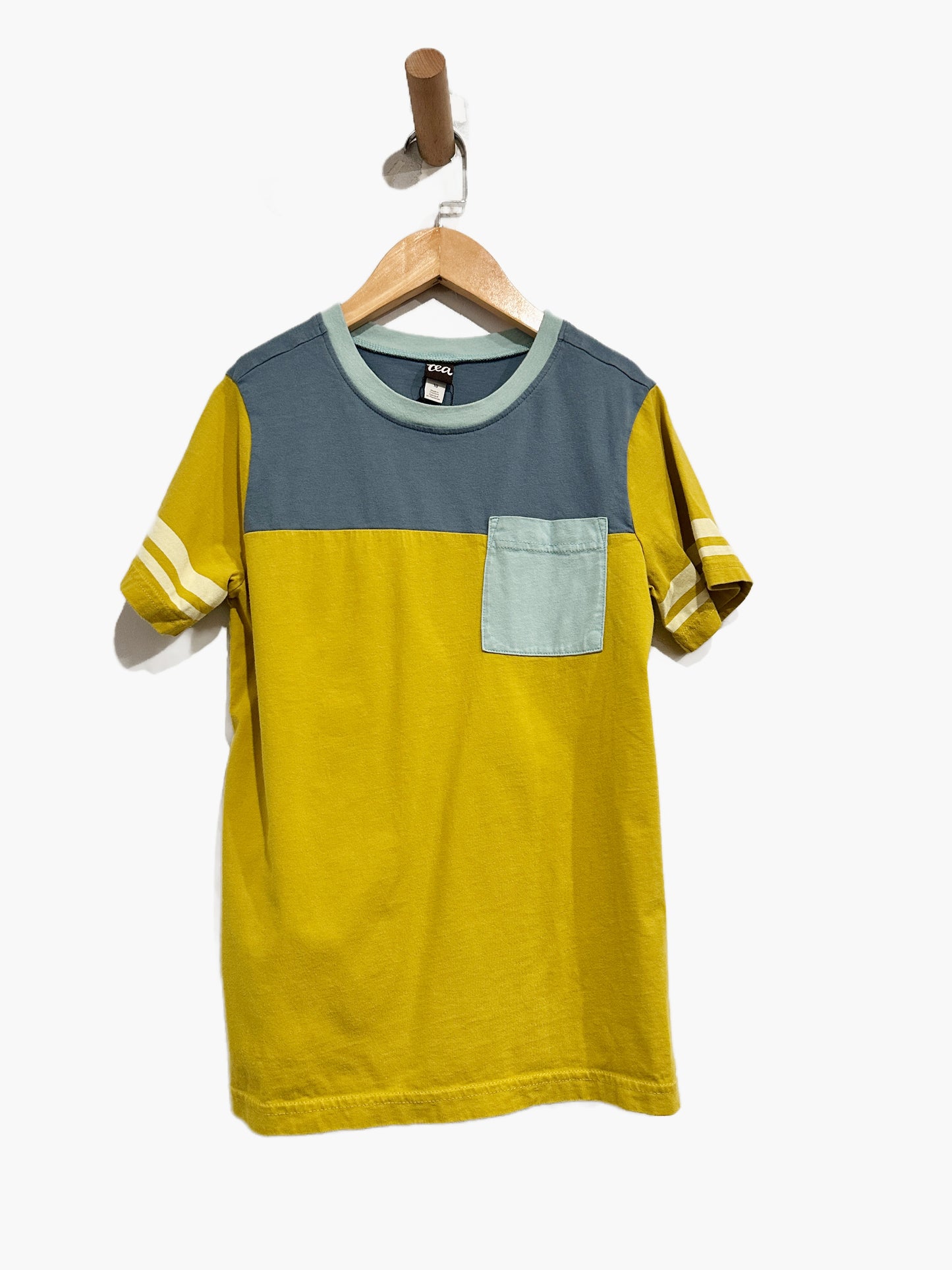Tea Yellow & Blue Colorblock Tee - 10