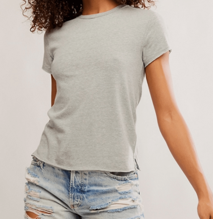 Free People Nova Tee in Grayhound - Small