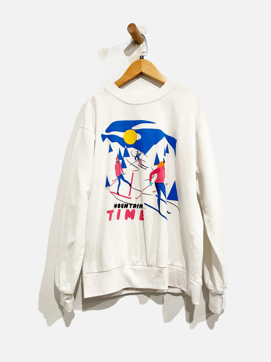 Chemistry White Graphic Ski Sweatshirt - Medium