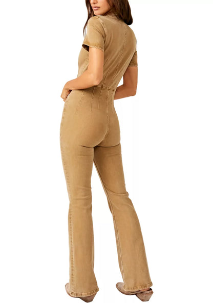 Free People Jayde Flare Jumpsuit in Pier 17 - XS