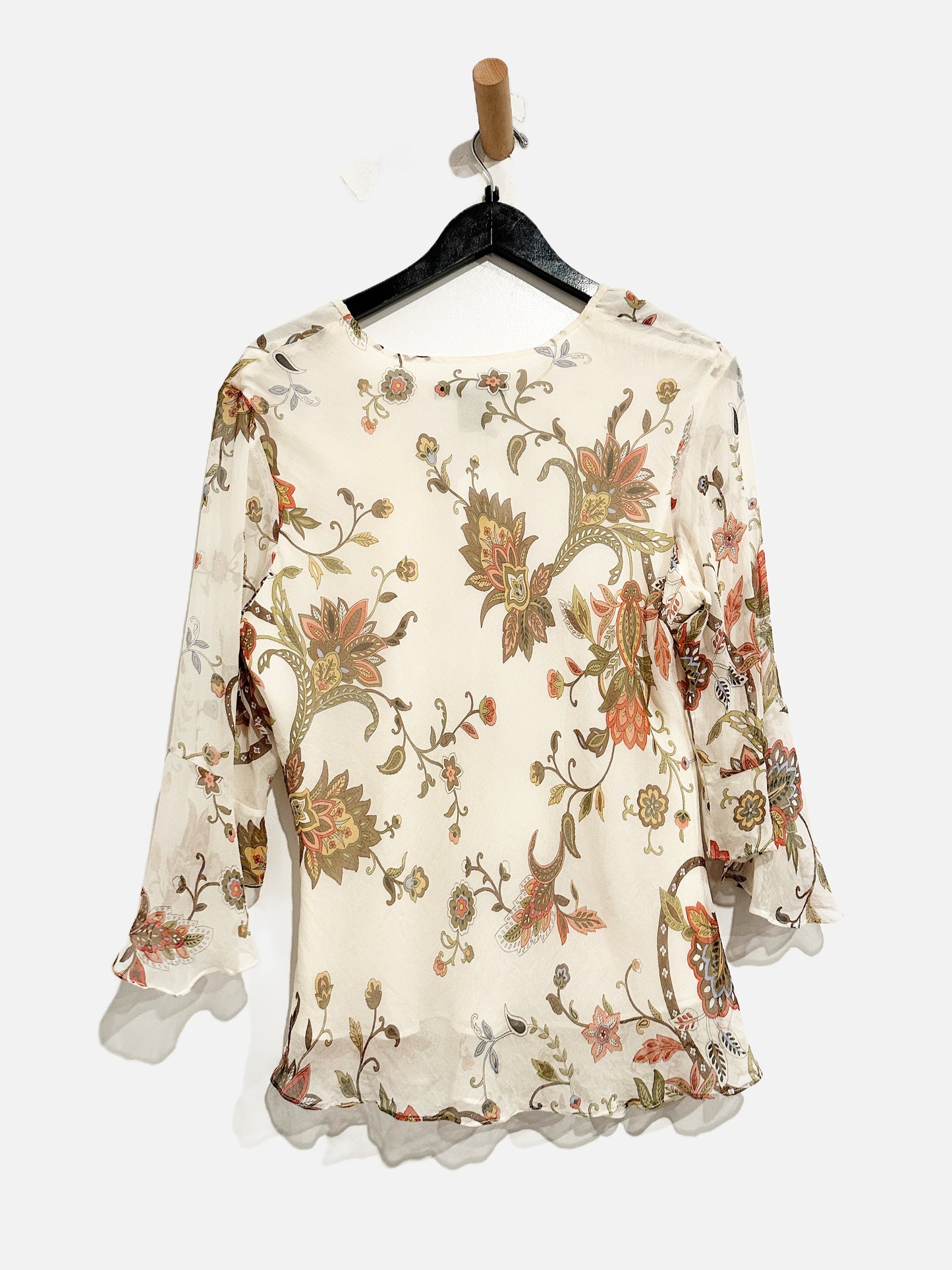 Silkland Cream Paisley Y2K Top - XL