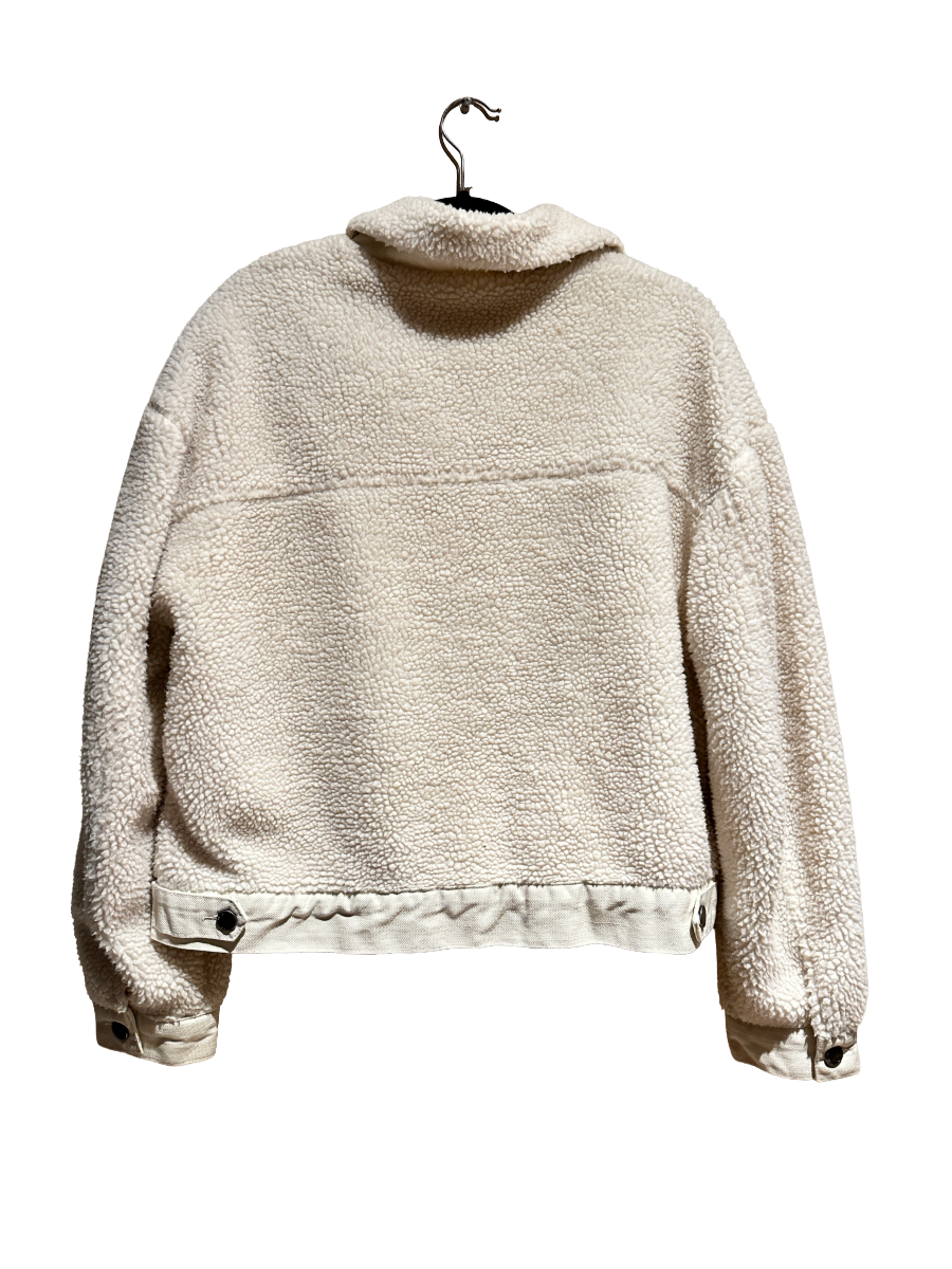 Stoosh Off White Shearling Jacket - Medium