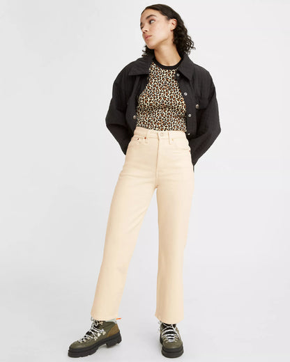 Levi’s Cream Ribcage Crop Boot Jeans in Natural Order - 29
