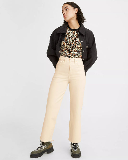 Levi’s Cream Ribcage Crop Boot Jeans in Natural Order - 29