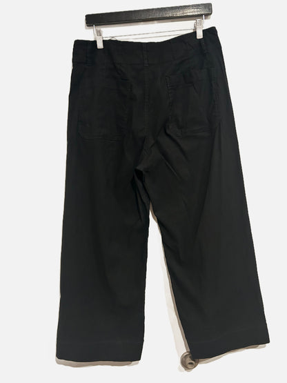 Anthropologie Maeve The Colette Cropped Wide Leg Trousers in Black - 31