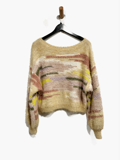 Anthropologie Pilcro Boat-Neck Cropped Sweater in Multi - Medium