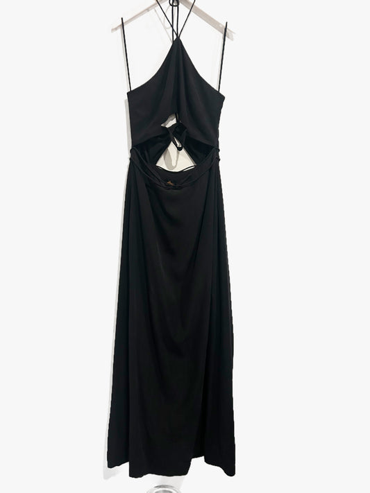 Free People Black Halter Neck Cutout Dress - 12