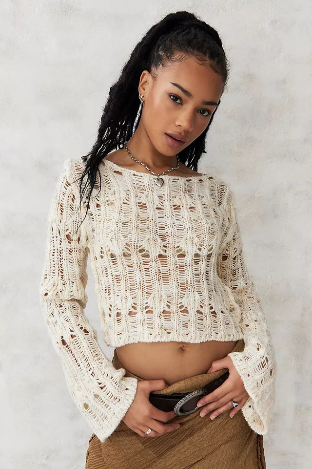 Storia NWT Cream Open Stitch Sweater - Small