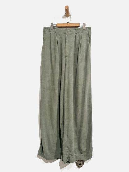 Z Supply Green Linen Blend Wide Leg Pants - Medium