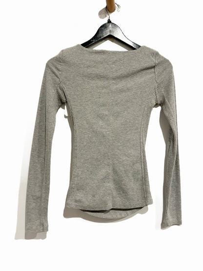 Free People Looking Back Lace-Up Top in Gray - XS