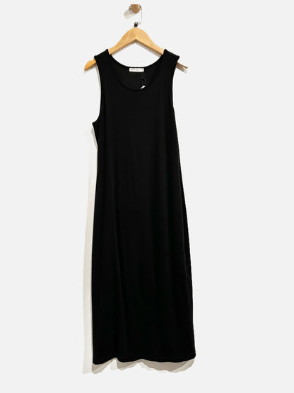 Marine Layer Black Ribbed Midi Dress - Medium