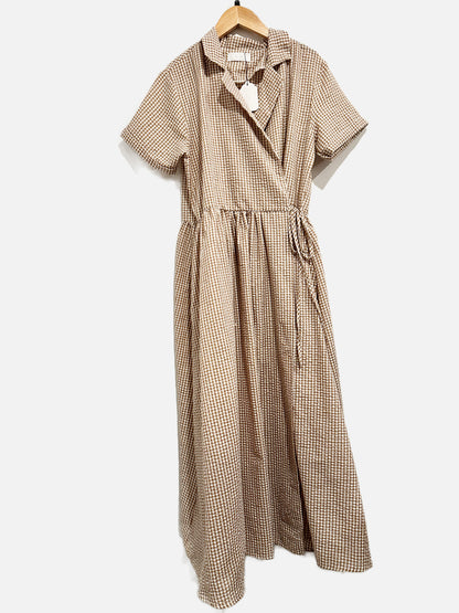 Oak + Fort Brown Gingham Maxi Dress - Small