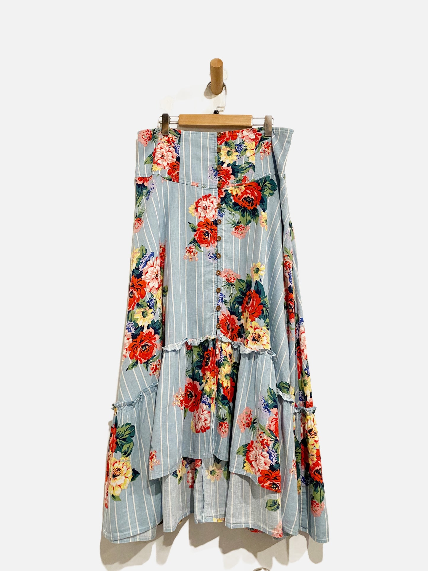 Anthropologie Maeve Blue Floral Skirt - 14