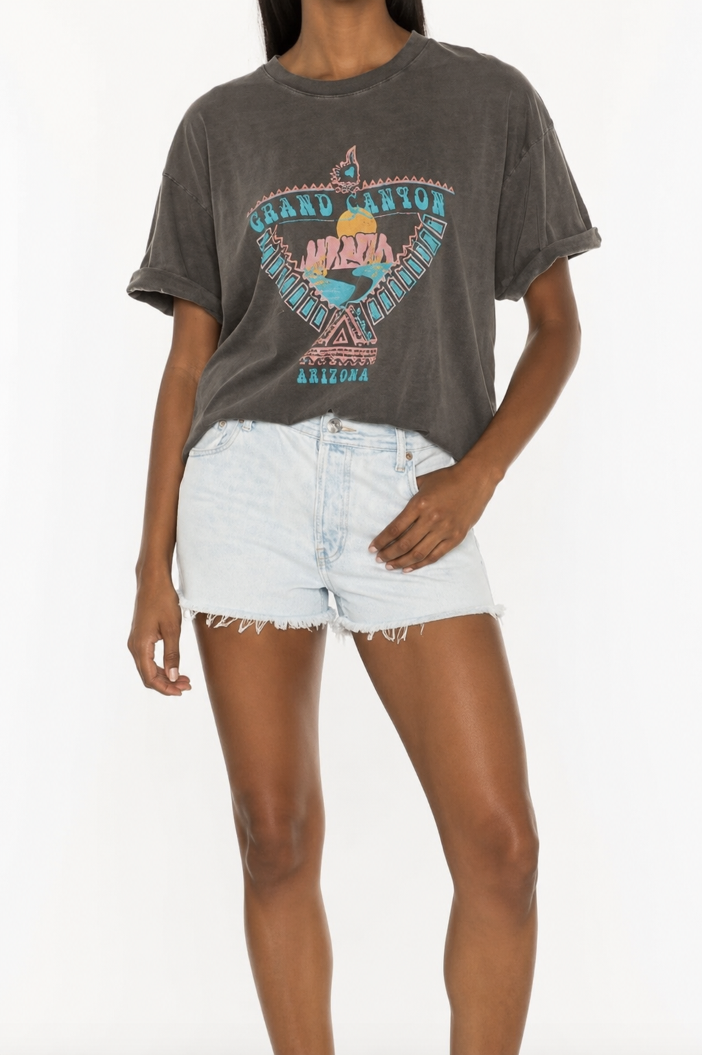 Girl Dangerous Gray Grand Canyon Tee - Medium