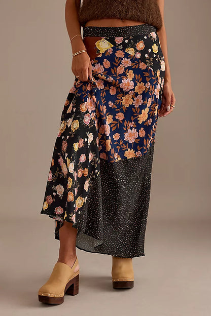 Anthropologie Kachel Floral Patchwork Maxi Skirt - 6