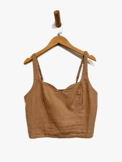 Abercrombie & Fitch Brown Linen Crop Tank - Small