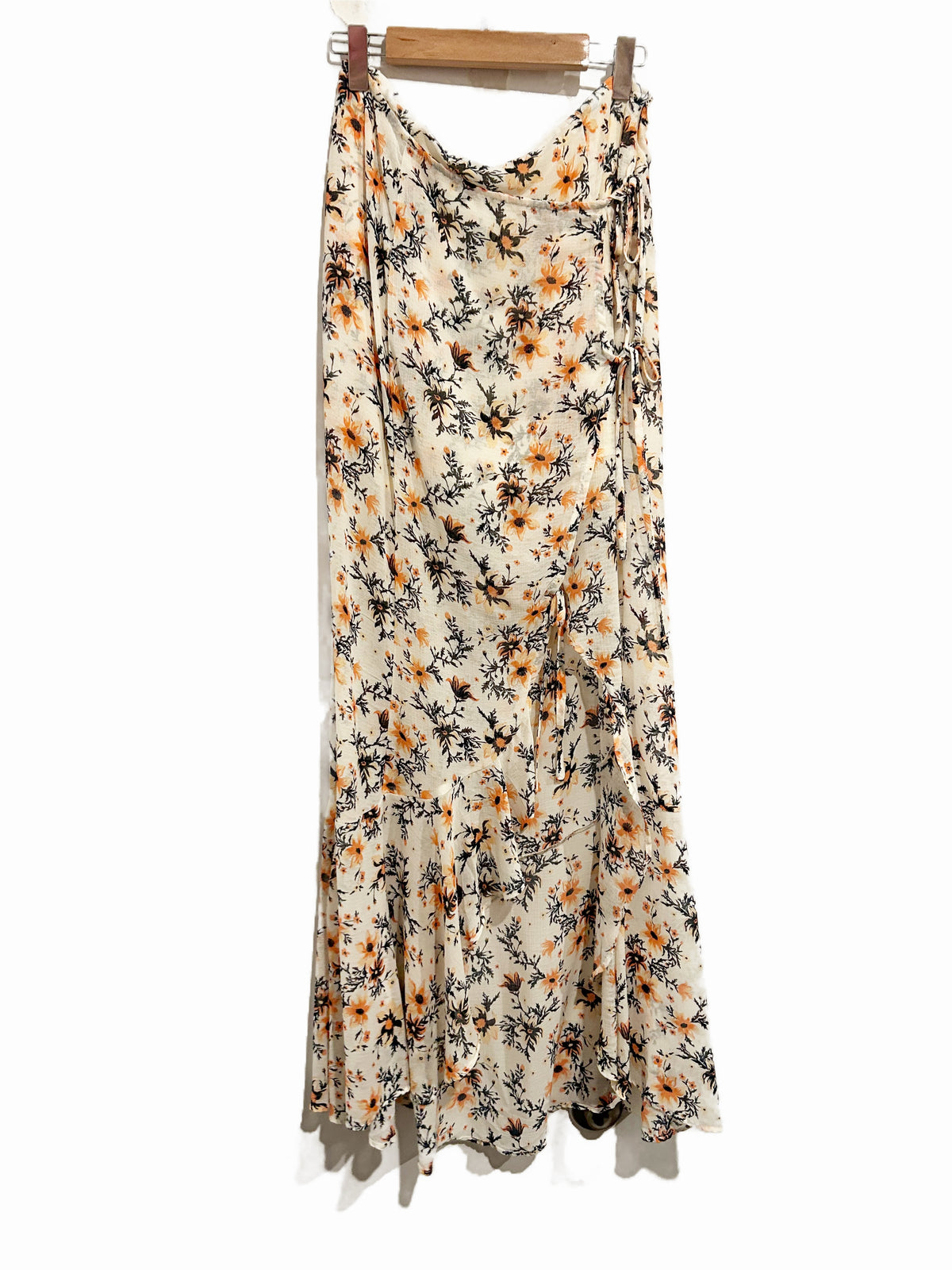 Free People Femme Edge Maxi Skirt in Ivory Combo - 0