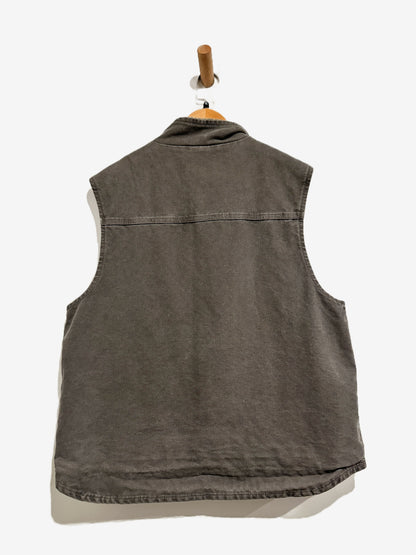 Carhartt V33 Sandstone Sherpa-Lined Mock-Neck Vest in Gravel - XL