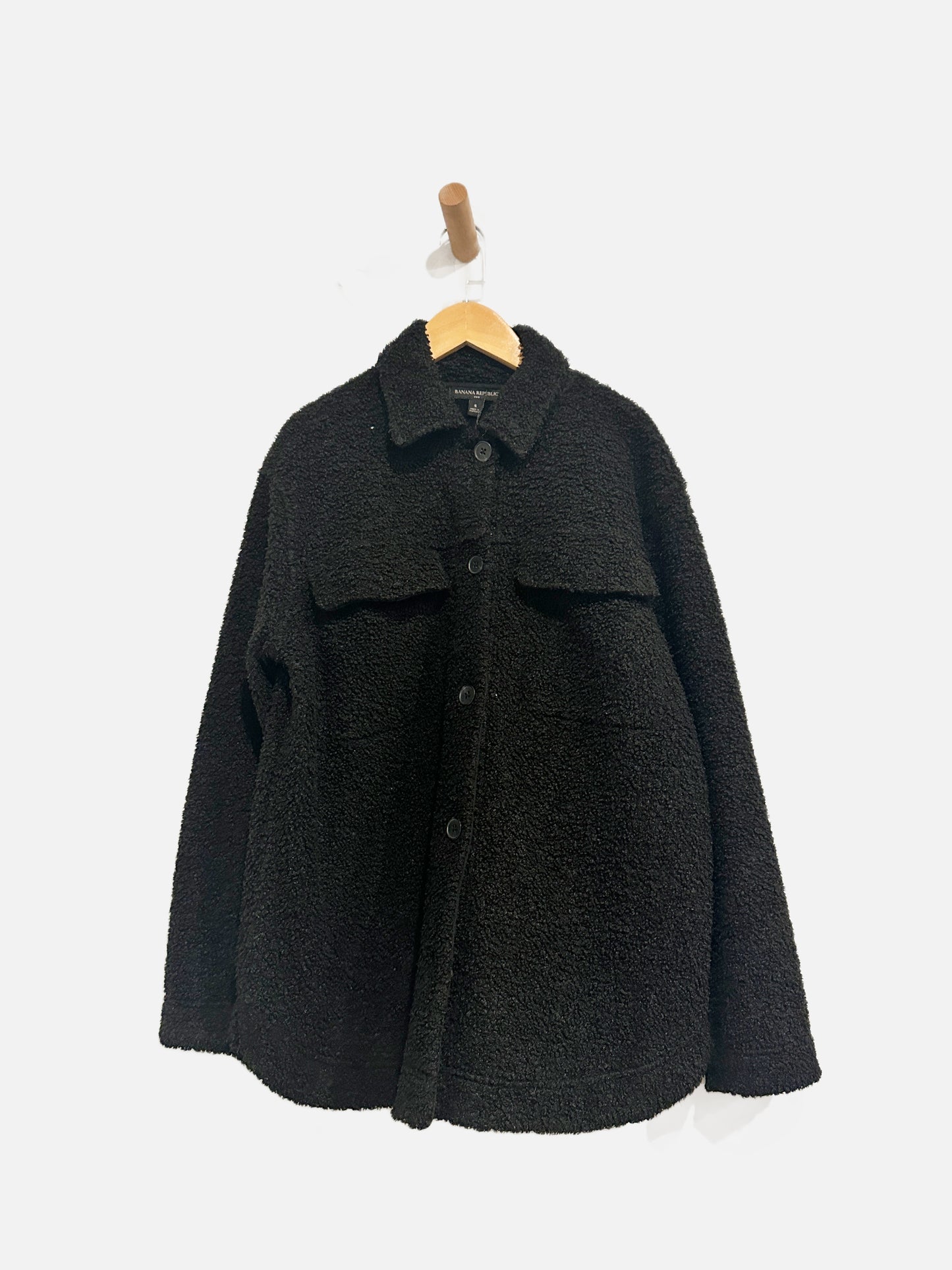 Banana Republic Factory Black Shearling Jacket - Small