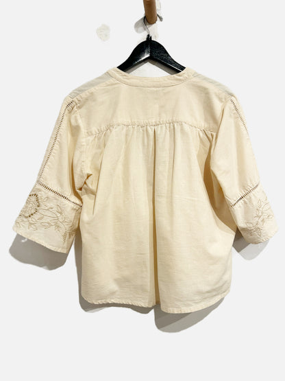 Calligraphie Cream Blouse - Small