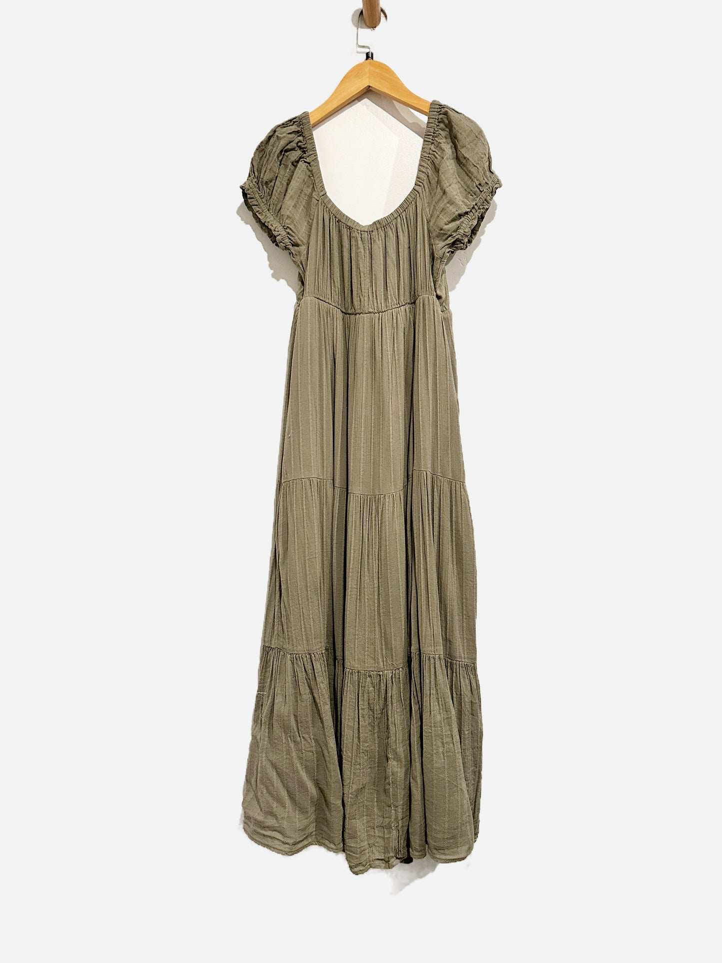 American Eagle Green Teared Maxi Dress- Small