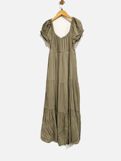 American Eagle Green Teared Maxi Dress- Small