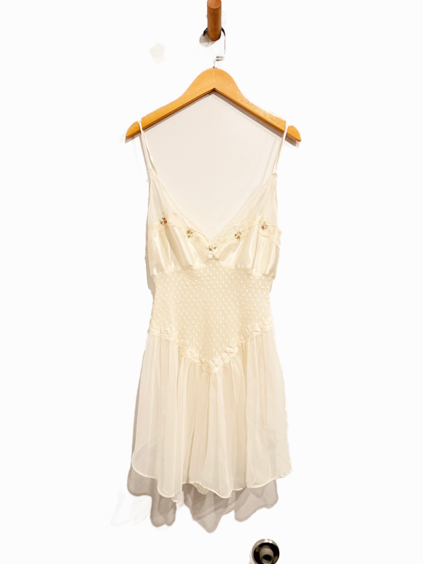 Vintage Cream Embroidered Slip Top
