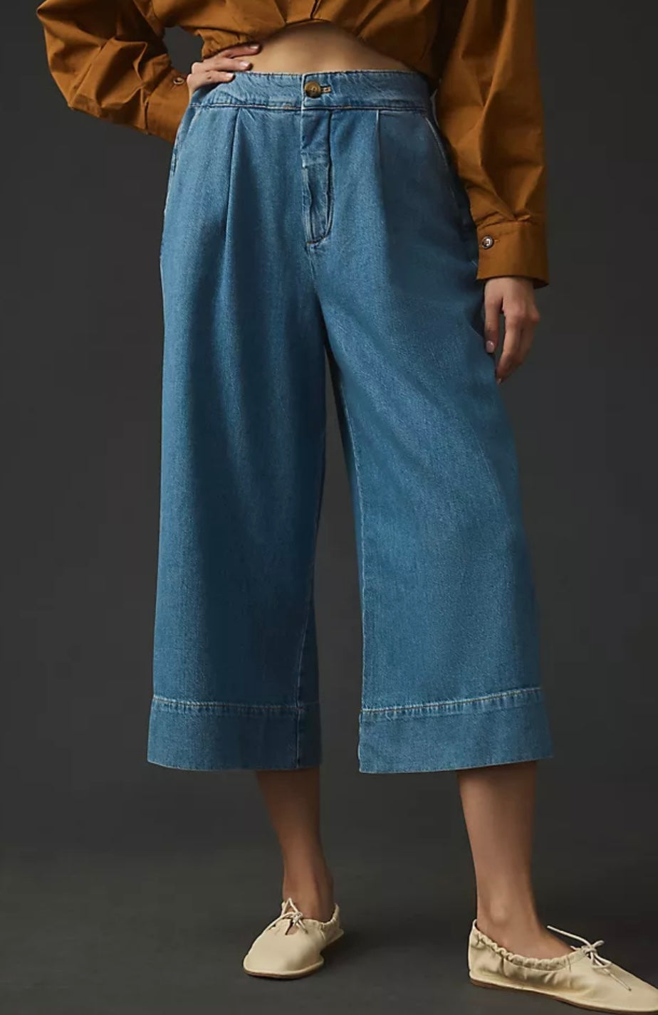 Anthropologie High Rise Pleated Culottes - 28