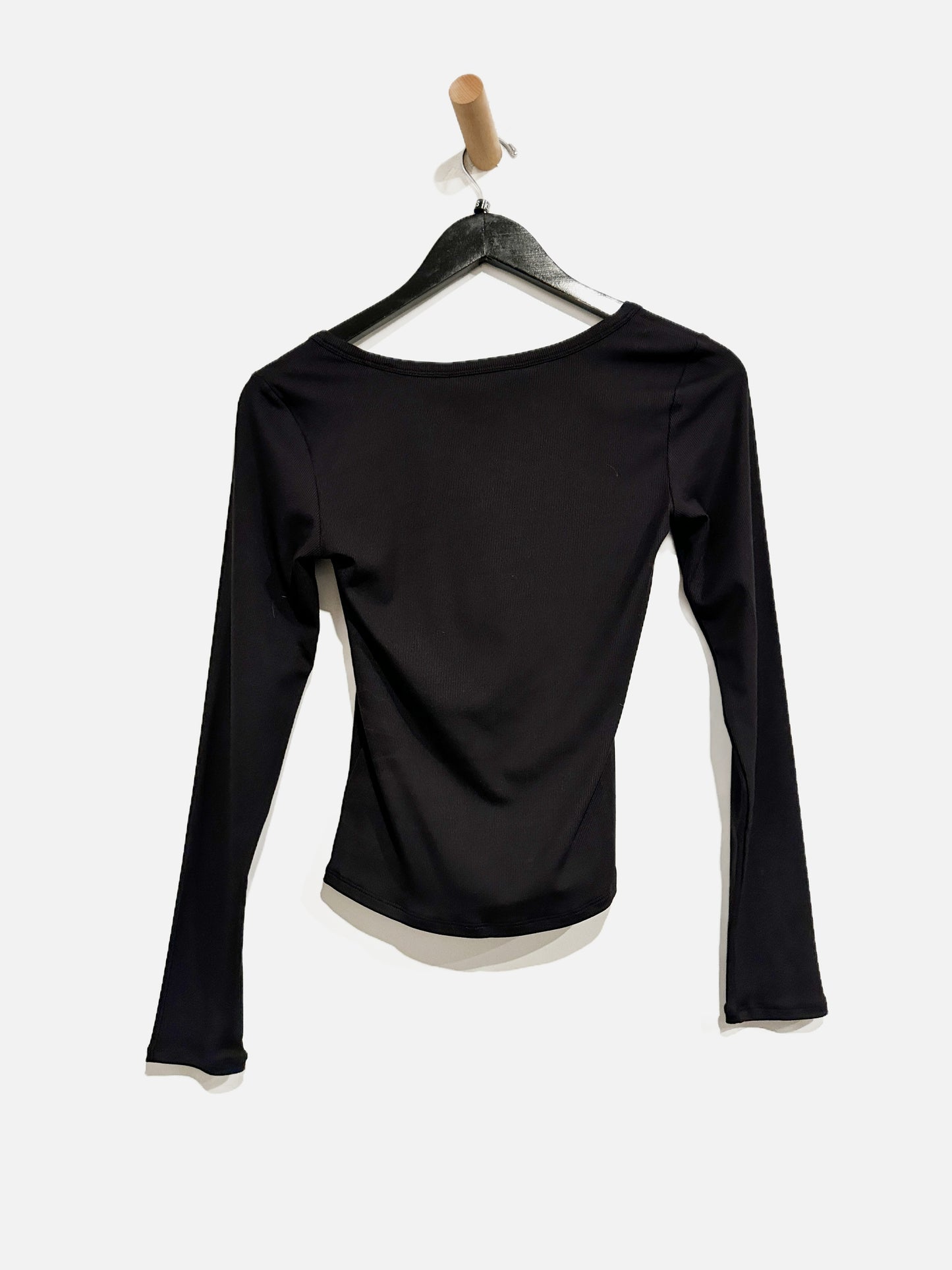 Athleta Black Signature Rib Square Neck Top - XS