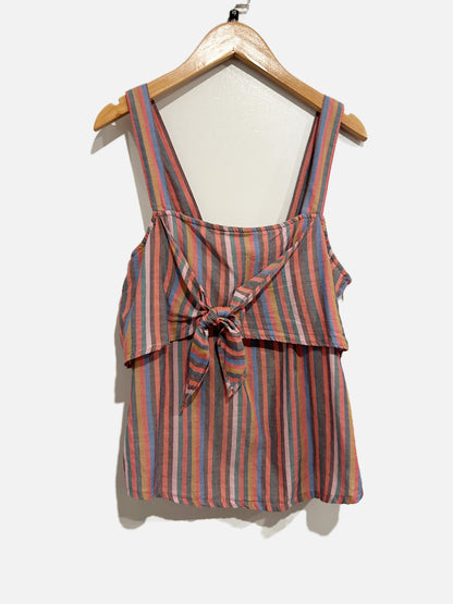 Madewell Pink Stripe Tie Front Tank - 2