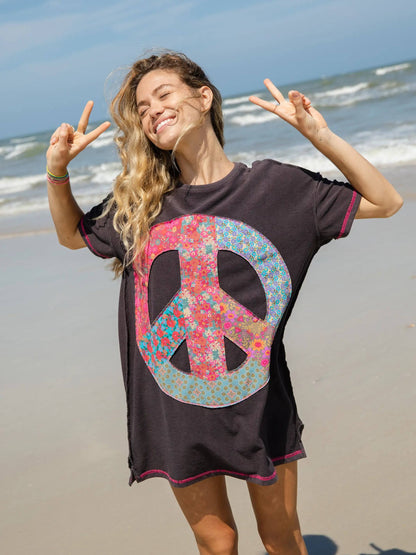 Natural Life Appliqué Mini Sweatshirt Dress - XL
