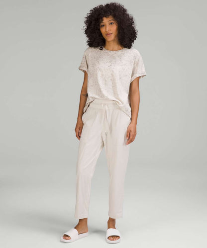 Lululemon All Yours Cotton T-Shirt in Cirrus Wash White Opal Raw Linen Rover - Small