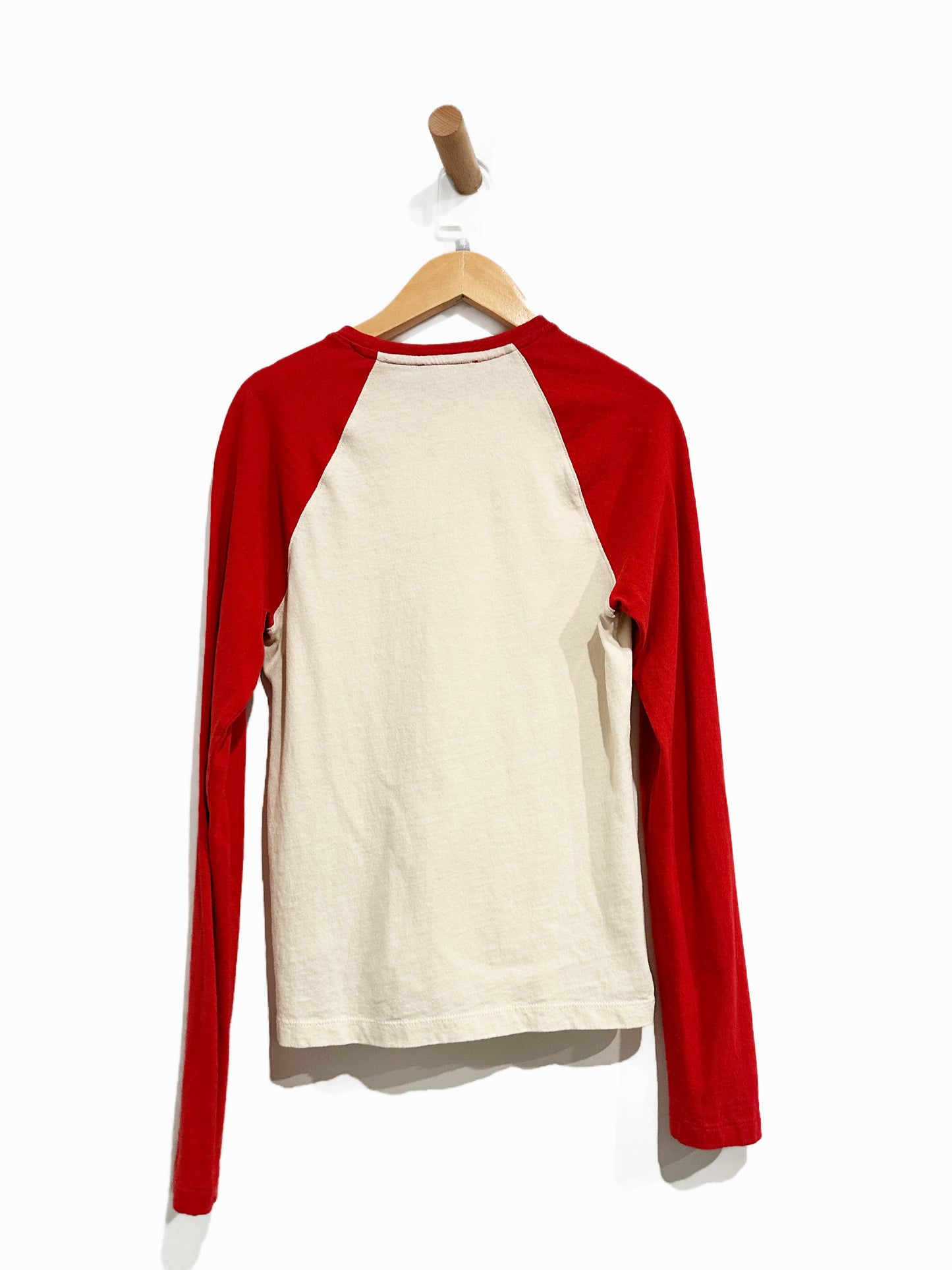 Madewell Baseball Long-Sleeve Tee in Vintage Jersey Crimson And Antique White - XS