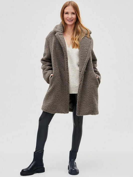 Lush Gray Shearling Coat - Small