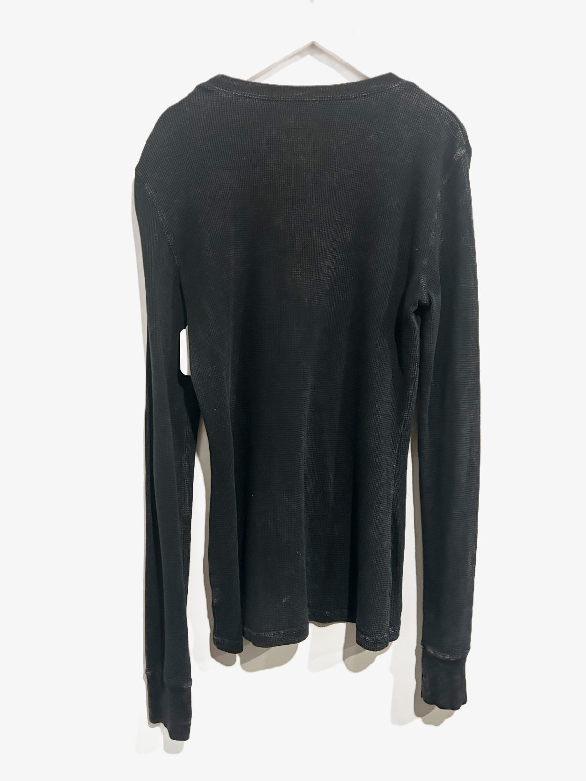 Velvet Stone Y2K Black Waffle Knit Cross Top - Medium