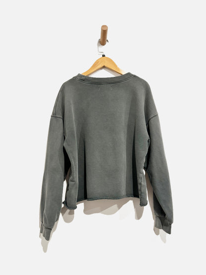 Anine Bing Grey Cropped Tiger Crewneck - Small