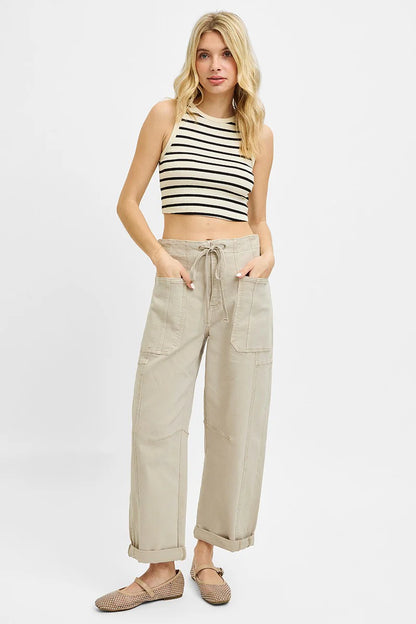 Risen Jeans NWT Taupe Barrel Jeans - 28