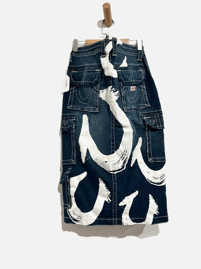 True Religion Denim Paint Cargo Skirt - 26