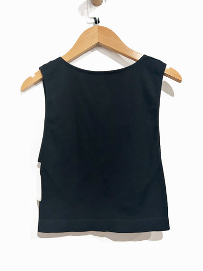 Free People Black Henley Crop Tank - XS/S