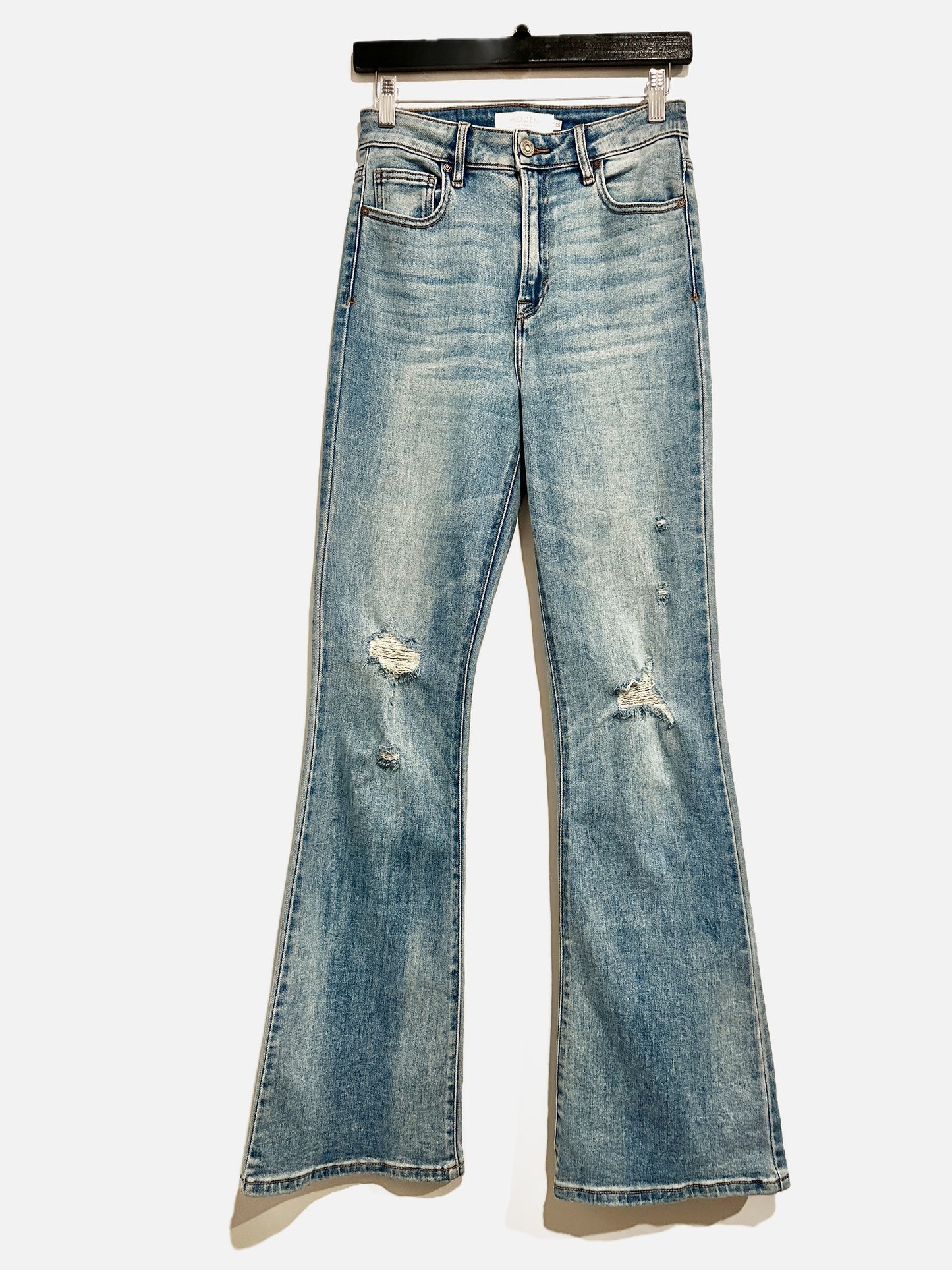 Hidden Distressed Flare Jeans - 25