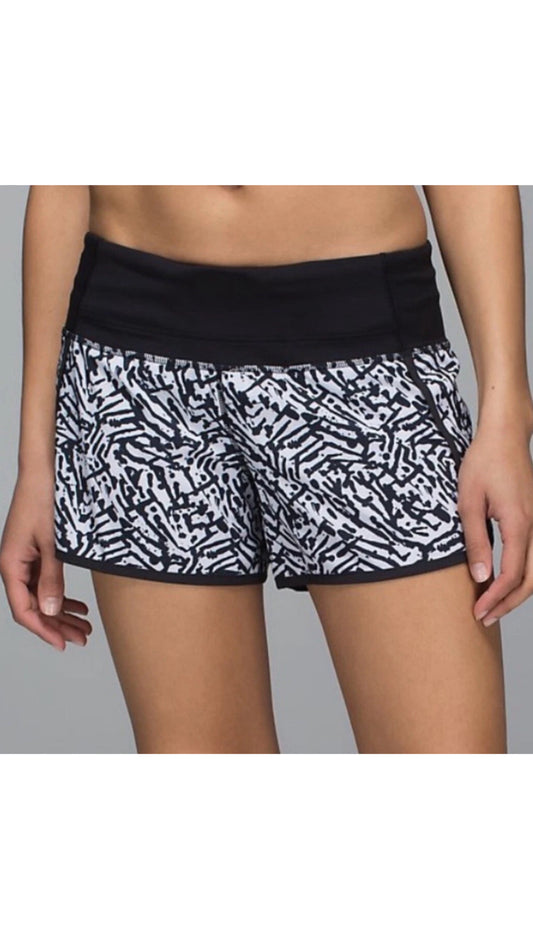 Lululemon Run Times Black/White Shorts - 8