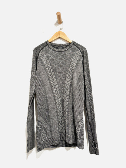Lululemon Rest Less Gray Cable Knit Long Sleeve